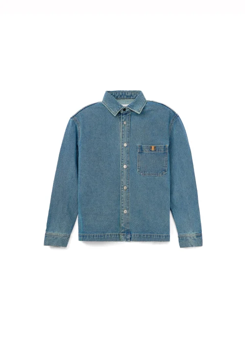 Áo Sơ Mi Denim Khoá Gài Tay Dài - ELEVEN