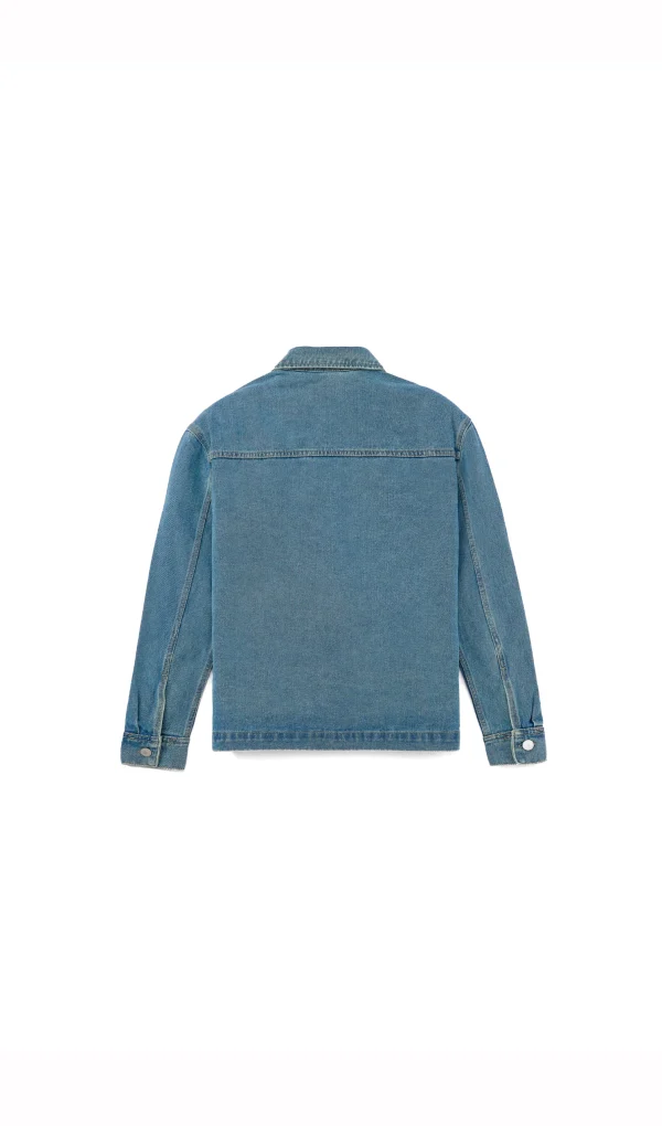 Áo Sơ Mi Denim Khoá Gài Tay Dài - ELEVEN
