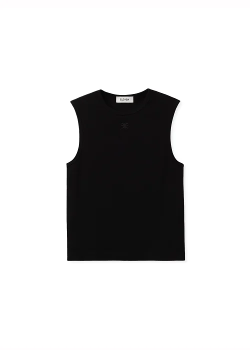 Áo Tanktop Vải Gân Thêu Mono - ELEVEN