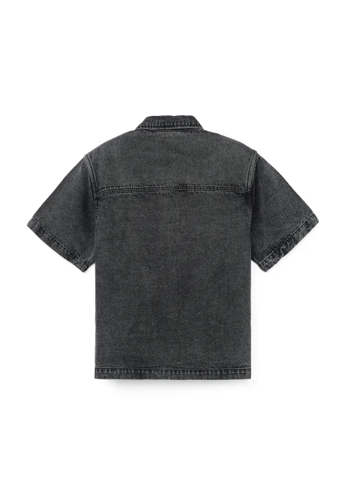 Áo Sơ Mi Denim Khoá Gài Tay Ngắn - ELEVEN