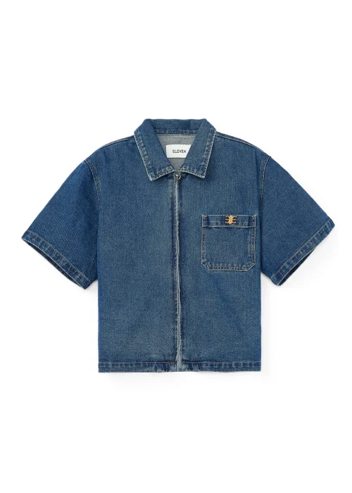 Áo Sơ Mi Denim Khoá Kéo - ELEVEN
