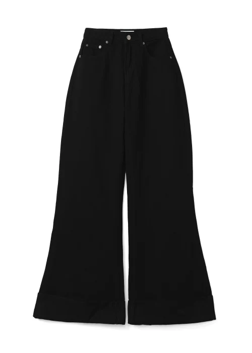 Quần Jeans Ống Rộng Xắn Lai - ELEVEN