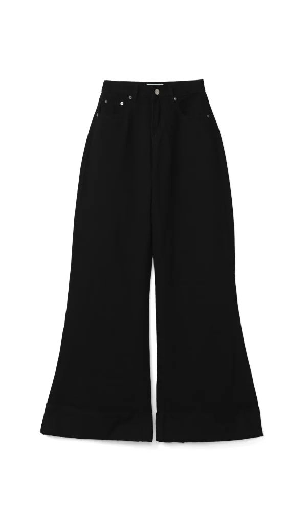 Quần Jeans Ống Rộng Xắn Lai - ELEVEN