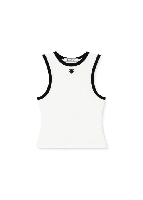 Áo Tanktop Viền Tương Phản Thêu Mono - ELEVEN